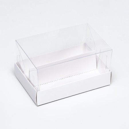 Folder confectionery box for 2 eclairs, white, 9x13.5x7cm-1