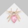 Brooch "Spider", white-pink color in gold