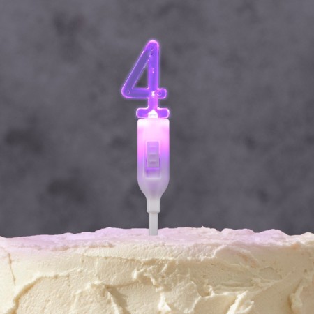 LED candle "Figure 4", 14.5 cm, from batteries LR1130x3 (included), glow of multi (RGB)