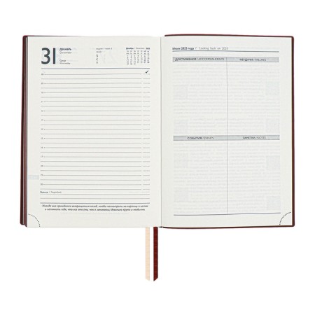 Dated 2025 diary, A5+, 176 sheets of Escalada, soft cover cover, pancake embossing, lies, cream block 70 g/m2, brown-12