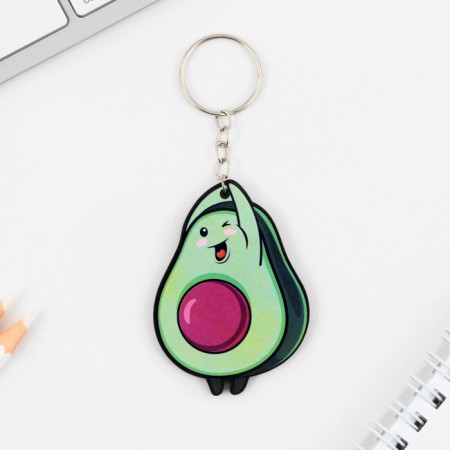 A wooden key key "Avocado" 5 x 6 cm-1