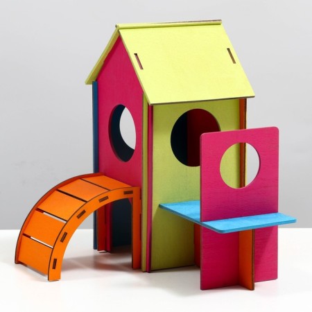 House for rodents with ladder 25 x 22 x 22 cm-3