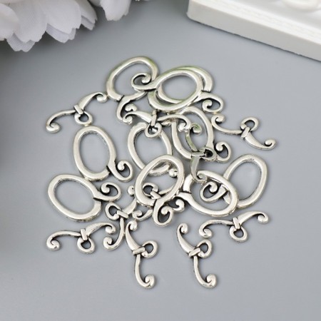 Decor Metal for the creativity of locks "curls" silver 3316M016 1.8x1.6 cm-2