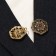 Cardigan clamp "Flowers", brown color in black gold