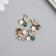 Decor for creativity metal, rhinestones, enamel "Bird with white flower" gold 2x2 cm