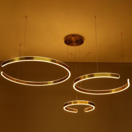 Semi-ring chandelier LED 120W brass 40-60-80x50cm Bayerlux-4