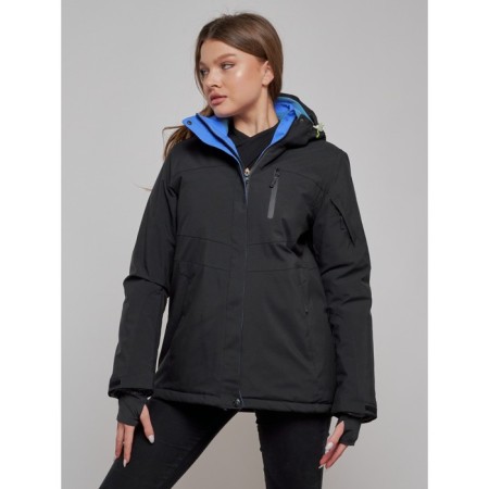 Ski jacket female, size 42, black color-7