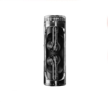 Wireless headphones YX11, TWS, inserts, BT 5.3. 28/200 mAh, noise -hand, transparent, black-2