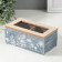 Casket wood 2 divisions "Field Plants" blue 8.8x16.2x7 cm