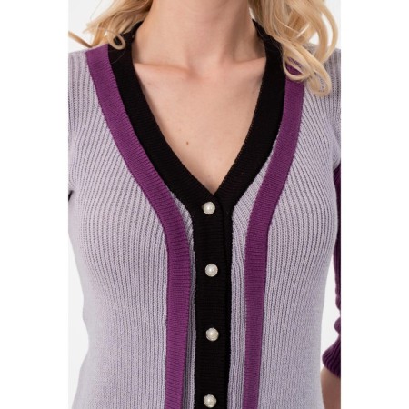 Cardigan Women Wisell, size 44, black color, purple-7