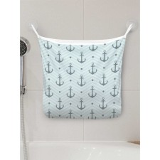 Organizer in a bathtub on suction cups “Zigzags with anchors”, for storing toys and trifles, size 33x39 cm