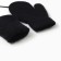 Baby mittens minku, Black color, 13.5 cm
