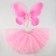 Carnival set "Butterfly" with sparkles: skirt, wings, pink color