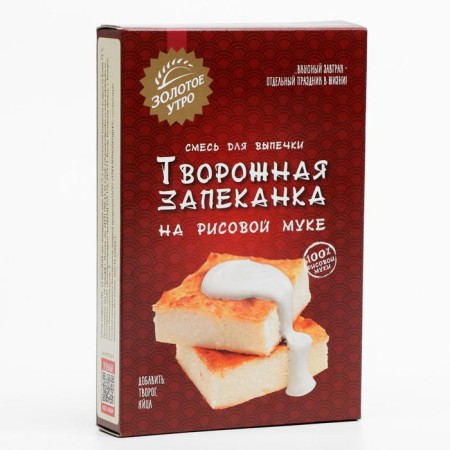 Flour mixture cottage cheese casserole, on rice flour, 110 g