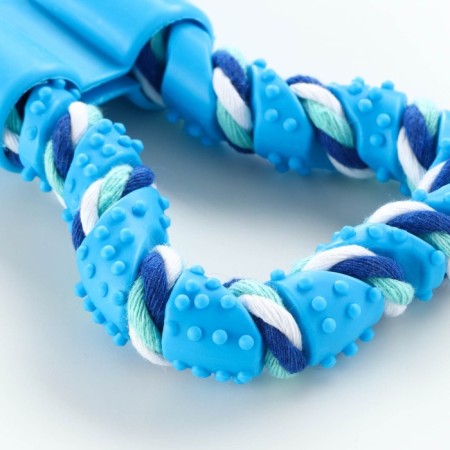 A toy twisted from rubber and rope "Putness", 19.5 cm, blue-2