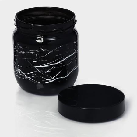 Glass Bank for bulk products "Marbl", 425 ml-4