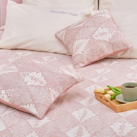 Pillowcase decorative Ethel "Forest" Beige color 40x40 cm, 100% cotton