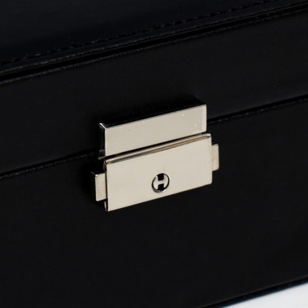 Casket to the leatherette for jewelry "Black matte" 9x23x17 cm-1