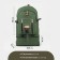 Tourist backpack, 60 l, lightning department, external pocket, green color