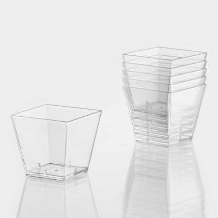 Plastic disposable form for buckshot "square", 60 ml, color transparent color-2