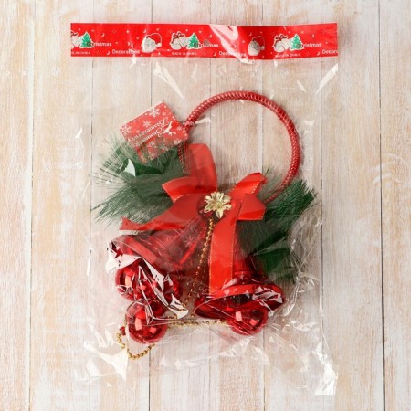 Decoration New Year's "Cozy Fairy Tale" Ring Bells Balls, 16x39 cm, Red-1