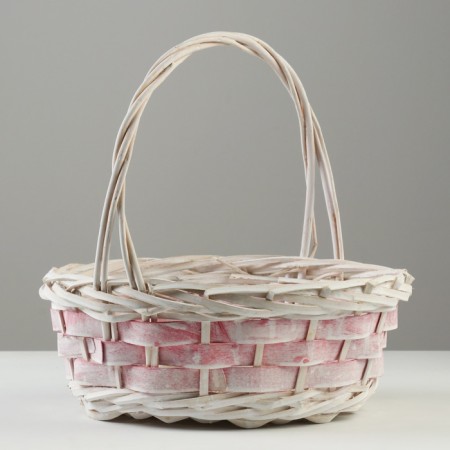 A set of wicker baskets, D44x15/40 cm, D35x13/35 cm, 30x11/30 cm, 3 pcs, pink, willow-2