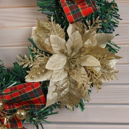 New Year's wreath D-30 cm "Bright fairy tale" Flowers of bows-1