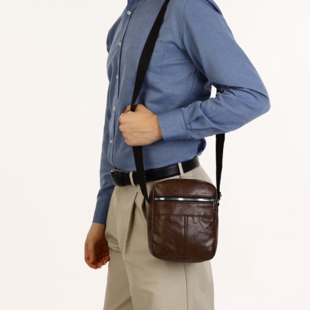 Male bag with lightning, brown color-5