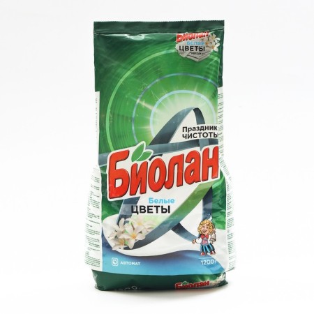 Washing powder "Biolan - white flowers", automatic, 1.2 kg