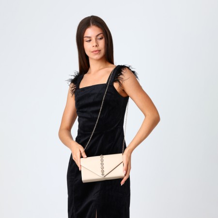 Female bag on a magnet, beige color-5