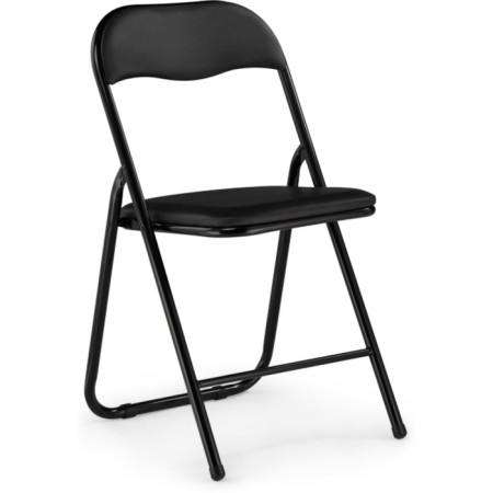 Fold 1 Metal Carcass chair, metal/eco -leather, black/black 43x40x77 cm