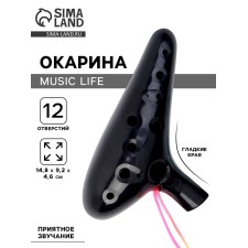 Owarin Music Life 12 holes, black, 14.8 x 9.2 x 4.6 cm