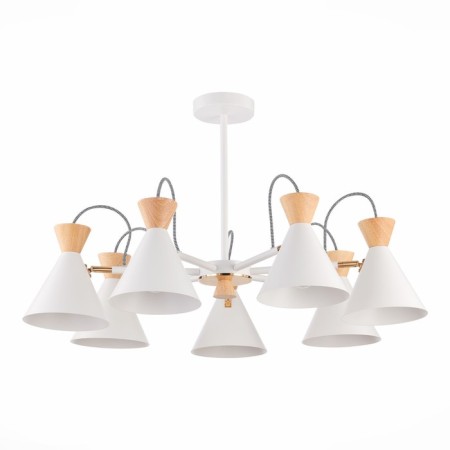 Ceiling EVOLUCE lamp. Sle125102-07. Modica. 7x40 watts, E14, 75x75x45 cm, white, golden color-3