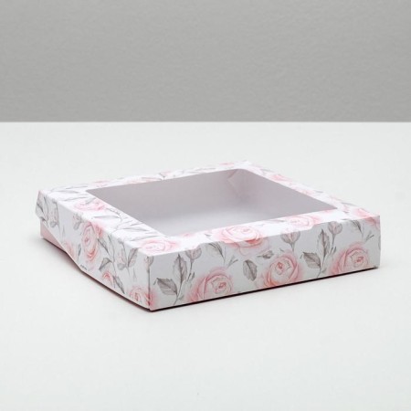 Confectionery packaging, boxing box "Flowers", 20 x 20 x 4 cm