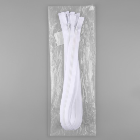 Lightning "Spiral", No. 5, detachable, automatic lock, 70 cm, white color-2