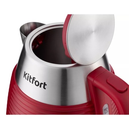 Electric kettle KitFort KT-695-2, metal, 1.7 l, 2200 watts, red-3