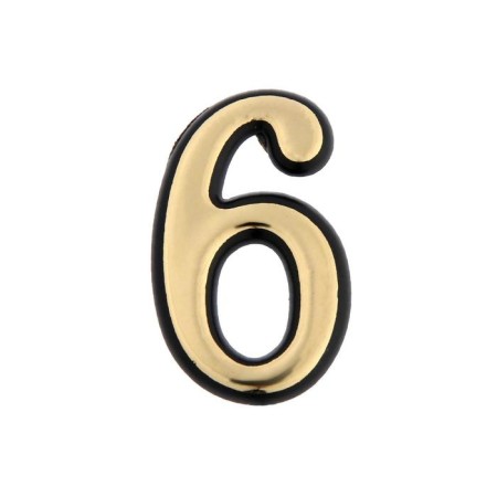 The door number "6" tundra, plastic, color gold 1 pc.