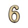 The door number "6" tundra, plastic, color gold 1 pc.