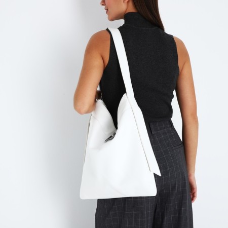 Shoper bag on fasting, white color-5