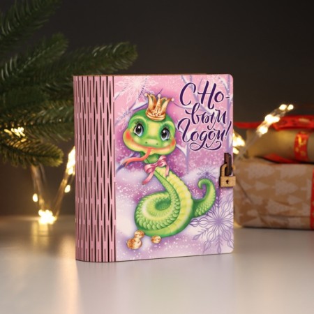 New Year's Building Broke "Snake with Crown" 14x12x5 cm