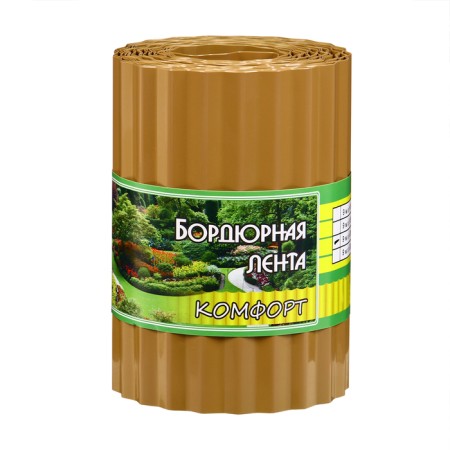 Border tape, 0.2 × 9 m, thickness 0.6 mm, plastic, corrugation, beige, Greengo-7
