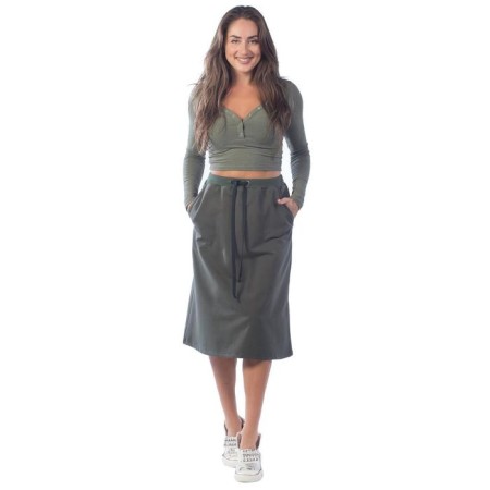 Female skirt, size 44, khaki color-1