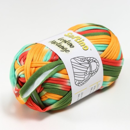 Knitted yarn 95% cotton, 5% Elastan "Lentino Melange" 100 g 30 m color 3-1