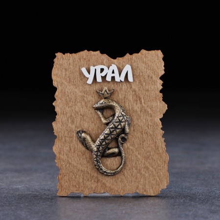 Magnet "Lizard with a crown", wood, gypsum, 7x9 cm-3