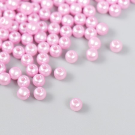 Set of beads "needlework" plastic, diameter 5 mm, 25 g, light pink
