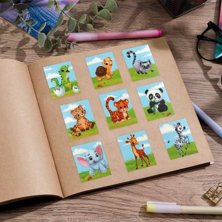 Paper stickers "animals", with coloring on the back, 11 × 15.5 cm-4