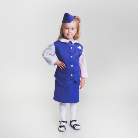 Stewardess carnival costume, height 122-130 cm, MIX color-3