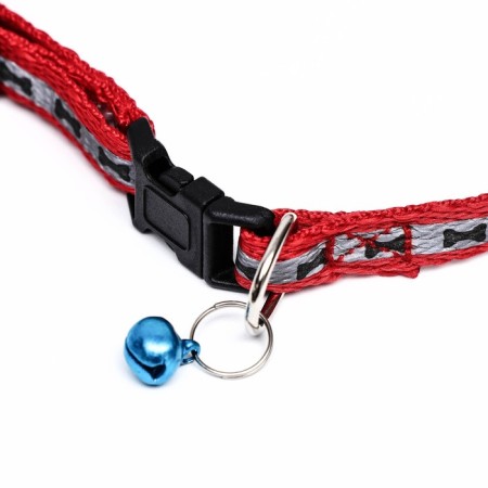 The collar of a reflective with paws 30 x 1 cm, kapron, mix of flowers-2