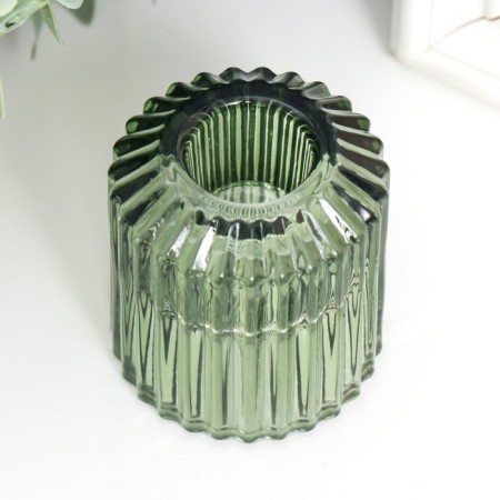 Glass of glass per 1 candle "Dolly" d-2.5 cm, 4 cm green 6x5x5 cm-1
