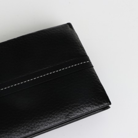 Male purse for magnet, clip for bills, separation for SIM cards, black color-2